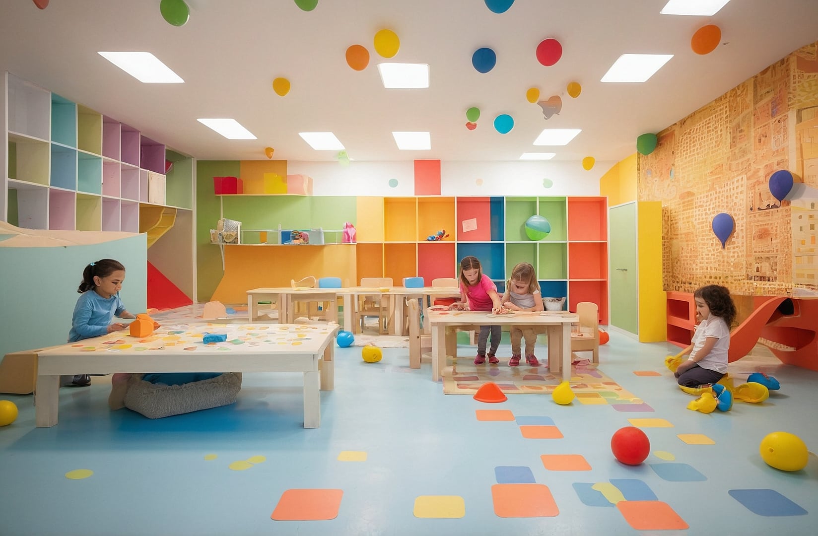 Niños jugando en un espacio seguro.